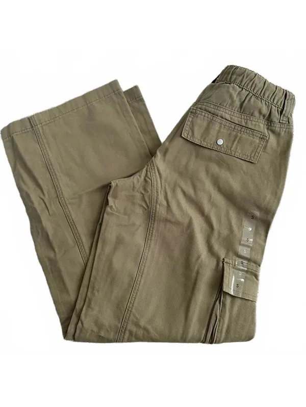 Pacsun Cotton Drawstring Waist Baggy Cargo Pants NWT Aloe Olive Green Small - Image 4