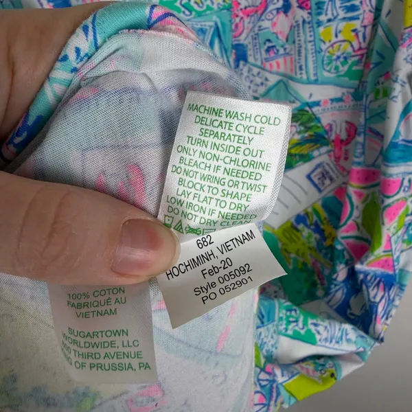 Lilly Pulitzer Laina Dress Large Wish You Were Here Multi Pop Up Preppy Colorful - Image 8