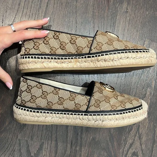Gucci women’s GG MATELASSÉ CANVAS ESPADRILLE 38.5 - Image 7
