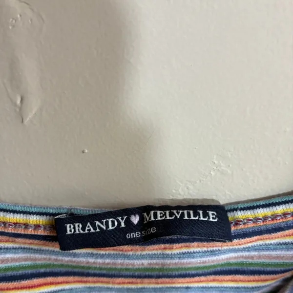 Brandy Melville y2k Striped Cami Tank Top One Size Multi Color Women Ribbed Knit - Image 2