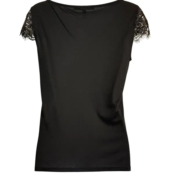 WHITE HOUSE BLACK MARKET Black Lace Sequin‎ Cap Sleeve Boat Neck Top EUC Size XS - Image 6