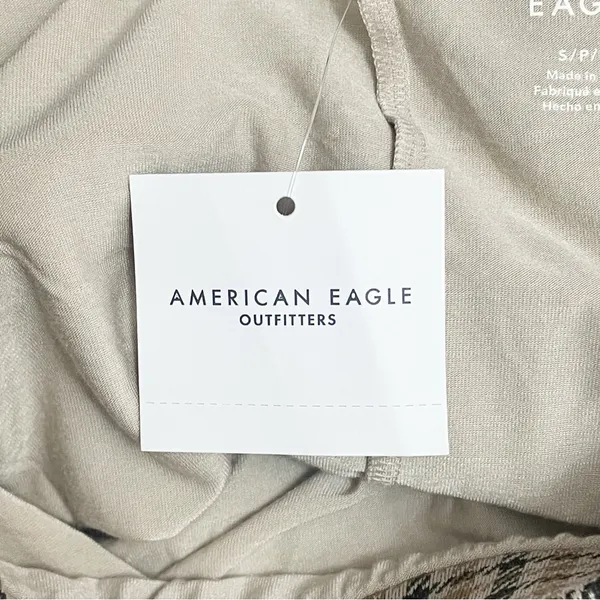 NWT American Eagle Plaid Pleated Low Rise Knit Skort Shorts Small Brown Tan NEW - Image 7
