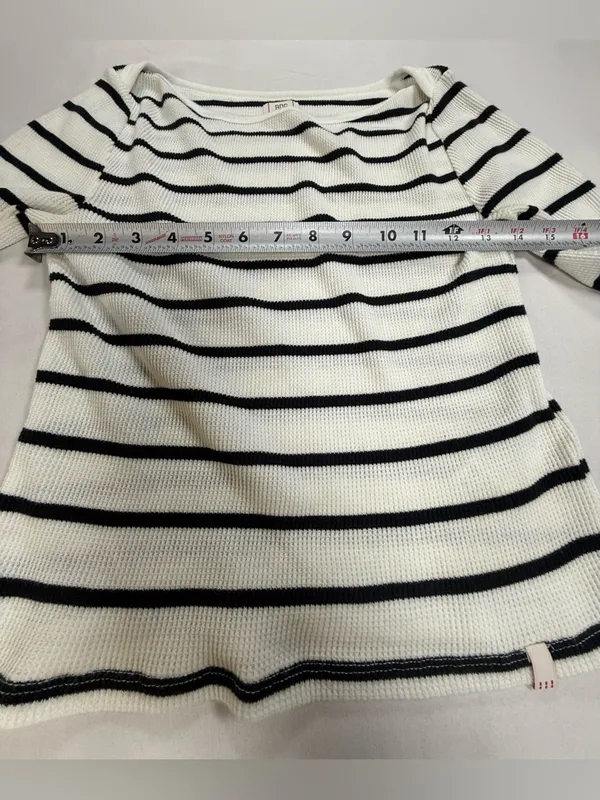 Urban Outfitters BDG Black and Cream Striped Scoopneck Sweater - Image 5