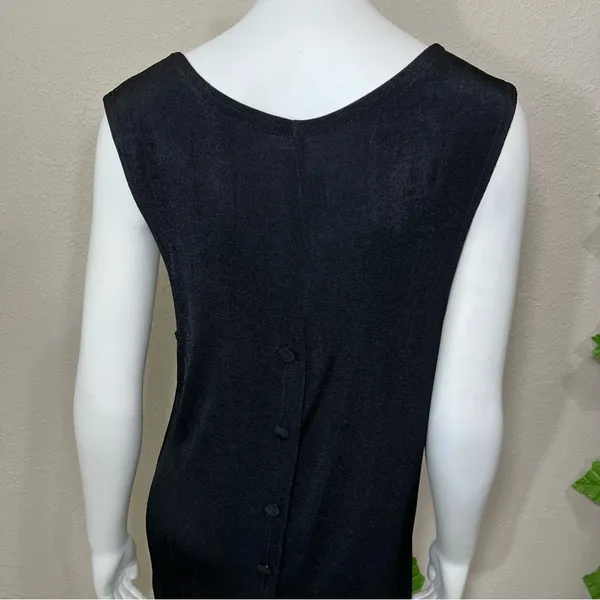 Pola Black Button Down Vest Dress - Image 9