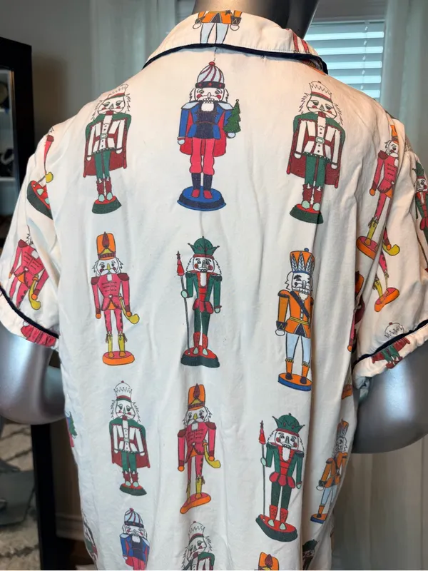 Katie Kime Nutcracker Pajama Shirt Extra Large XL Cotton Modal Holiday Sleep Top - Image 4
