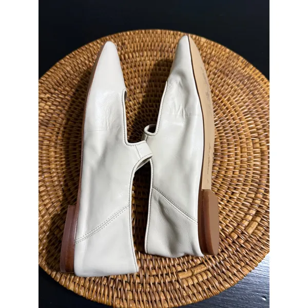 Sam Edelman Michaela Mary Jane Cream Leather Square Toe Ballet Flats Size 9.5 - Image 5
