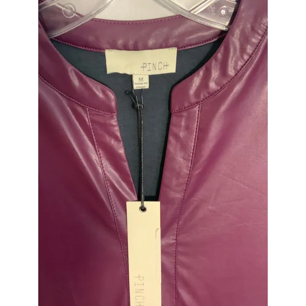 Pinch Deep Wine Faux Leather Dress NWT size‎ medium - Image 3