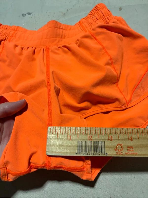 lululemon athletica Women's Neon Orange Athletic Shorts 4 - Image 9
