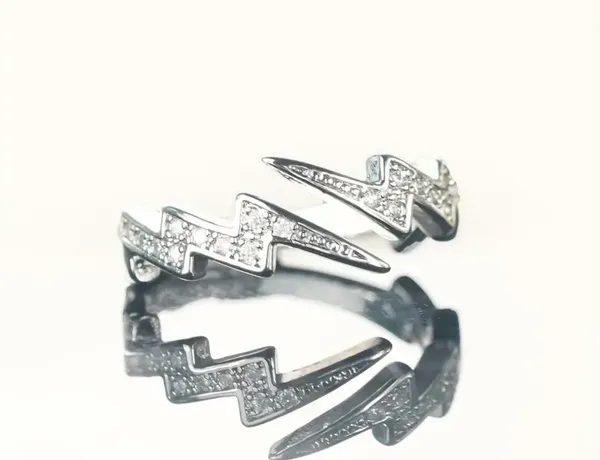 Women’s Luxury Rhinestone Lightning Bolt Adjustable Ring - Image 3