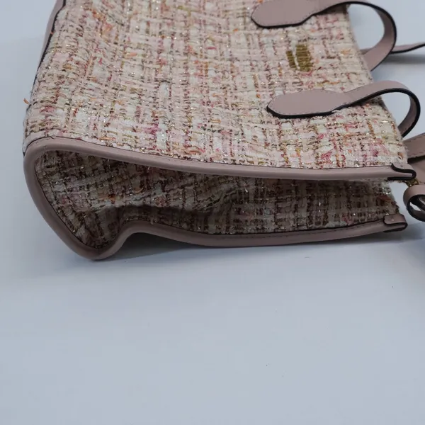 Guess Tweed Tote Women Pink Gold Coquette Small Crossbody Bag - Image 10