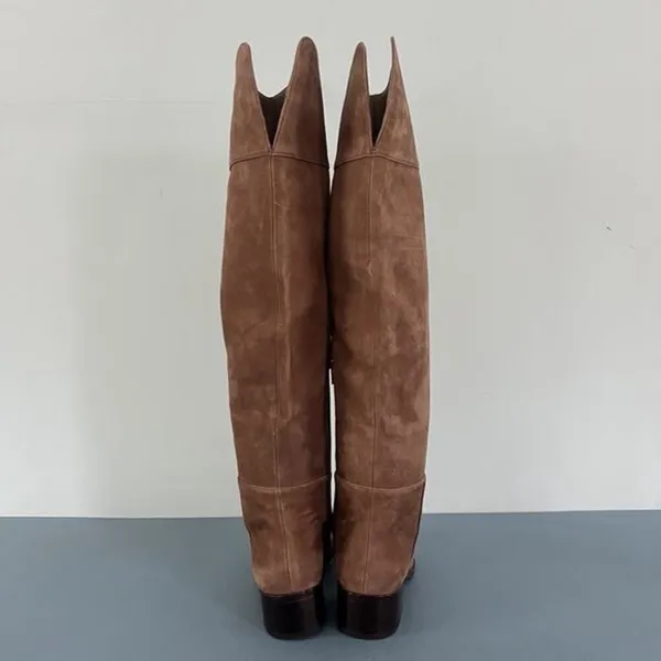 Antonio Melani Rilee Brown Suede‎ Over The Knee Tall Dress Boots - Image 8