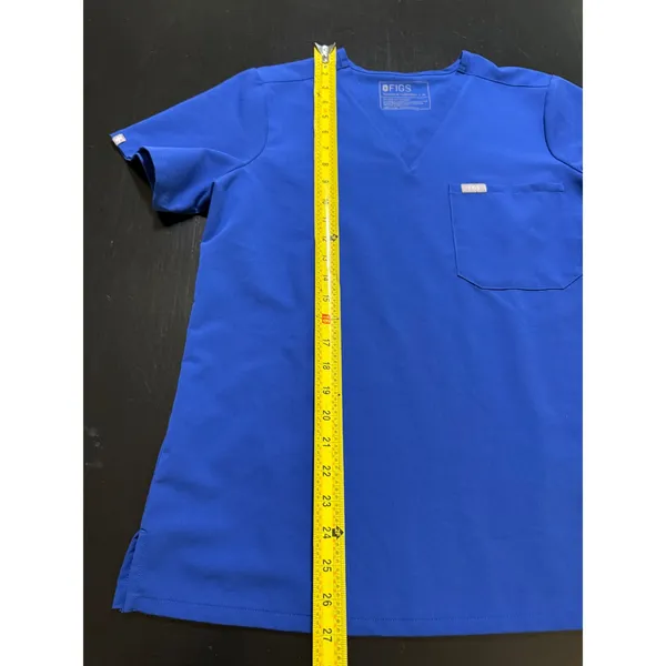 FIGS Technical Collection Royal Blue V-Neck Scrub Top Womens Medium One Pocket - Image 3