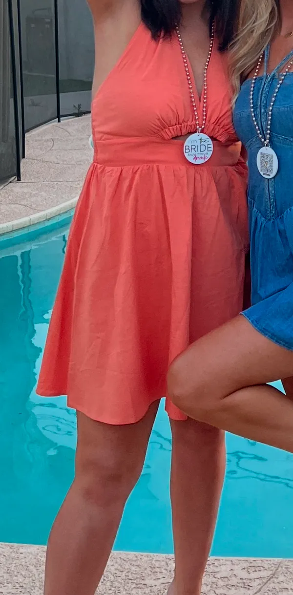 Orange/Pink Dress Size L - Image 2