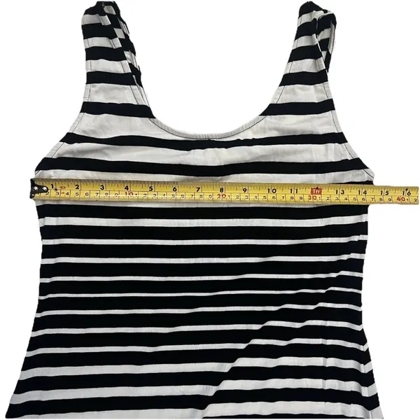Merona Women's Striped Maxi Dress S Black Cream Stretch Resortwear Summer Casual - Image 5
