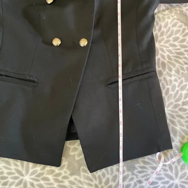 The Limited Black Military Blazer sz XS Jacket Office Chic Preppy Dark‎ Academia - Image 7
