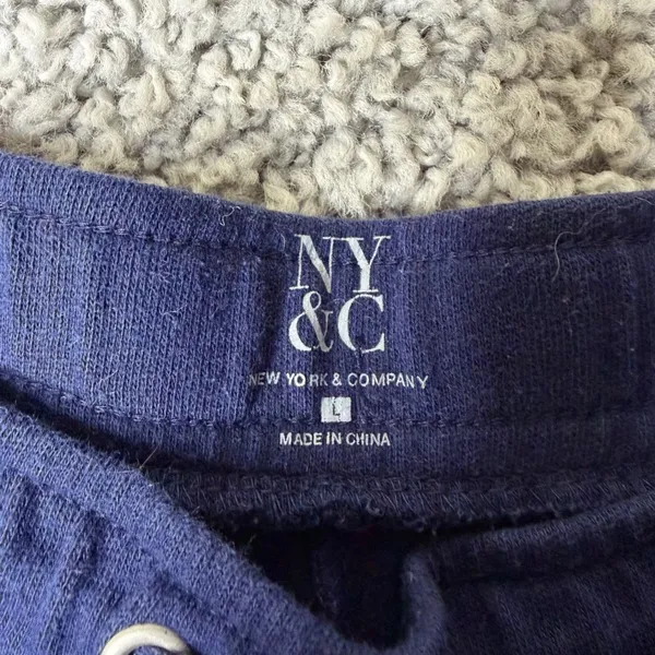 New York & Company Womens Navy Blue LOVE Graphic Jogger Sweatpants Size L - Image 4