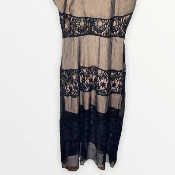 Foxiedox Tristan Lace & Chiffon black maxi dress size L - Image 6
