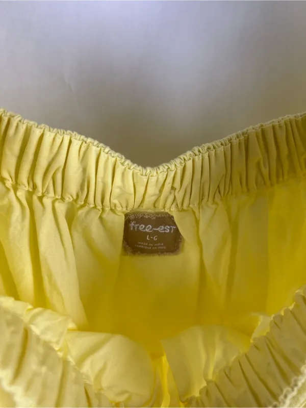 Free People Free-est Flaunt It Yellow Puff Sleeve Mini Dress Size L - Image 6