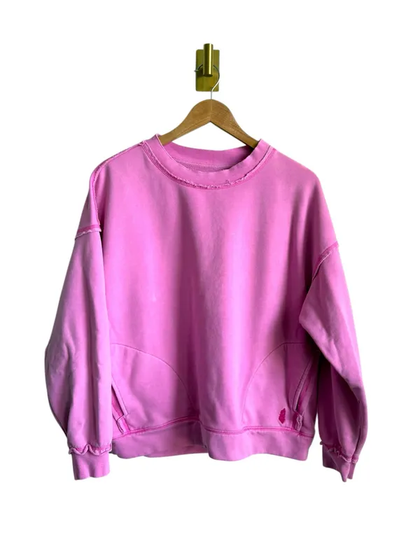 Free People FP Movement Metti Crewneck Sweatshirt Pink Oversized XS - Image 3