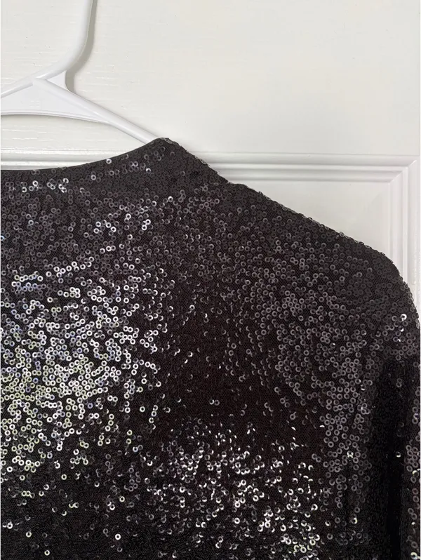 H&M Short Sleeve Sequin Top - Image 2