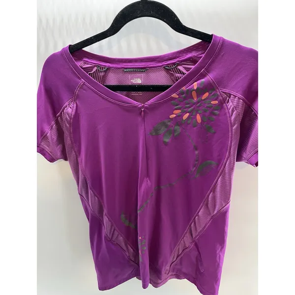 The North Face Purple Ladies Cycling Top Large Small Hole On Shoulder Outdoor‎ - Image 3