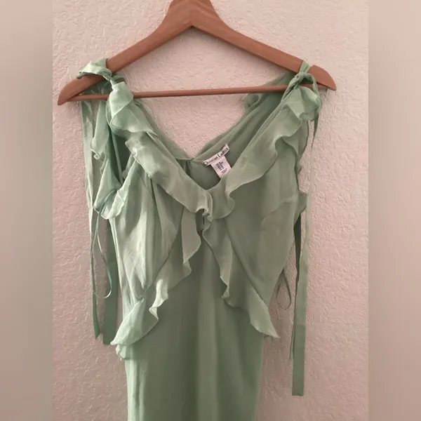 Christian Lacroix Green Matcha Spring Summer Midi Dress - Image 3