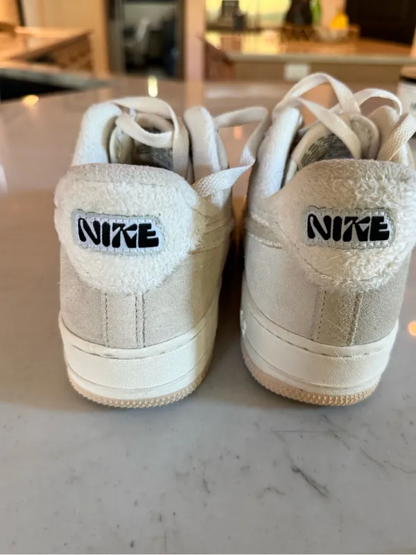 Nike Air Force Retro white cream tennis shoe - Image 4