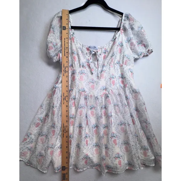 Celebrity Pink Bridgerton Floral Puff Sleeve Babydoll Mini Dress XXL Limited Ed - Image 11
