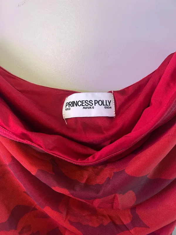 Princess Polly Donelli Mini Dress Red Floral 4 - Image 5