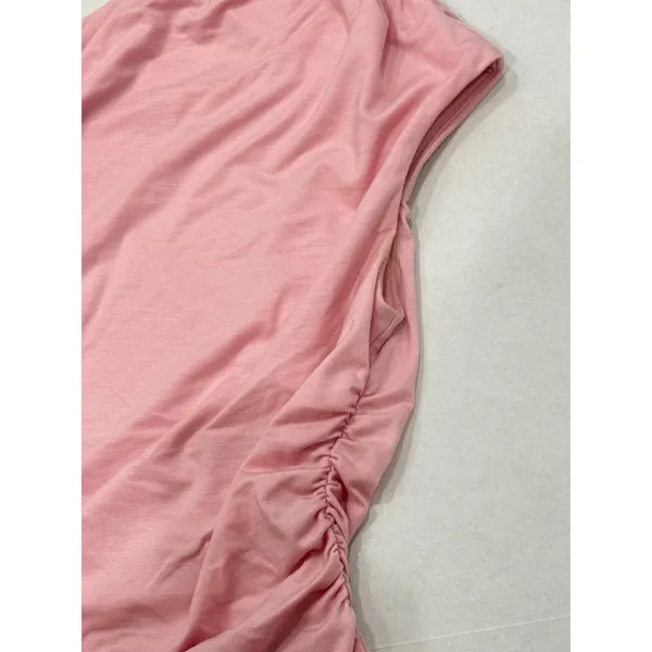 Reformation Francisco One Shoulder Top Small Pink Ruched Asymmetrical Minimalist - Image 7