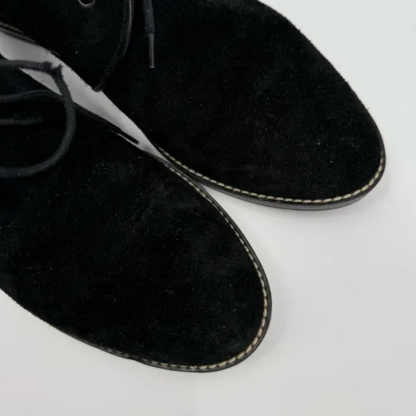 Stuart Weitzman Rove Boots Size 7.5 Black Suede Ankle Lace Up Leather Luxury - Image 12
