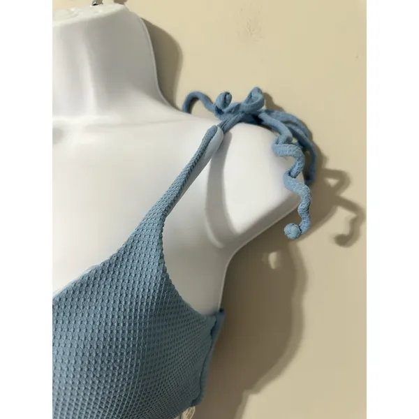 Dippin Daisys Zuma Swim Bikini Top Tides Blue‎ Ribbed NWOT Size S - Image 5