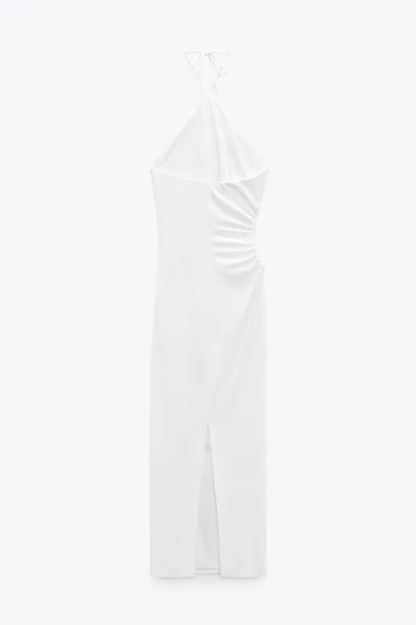 Zara Dress maxi halter cut out white wedding coctail party - Image 7