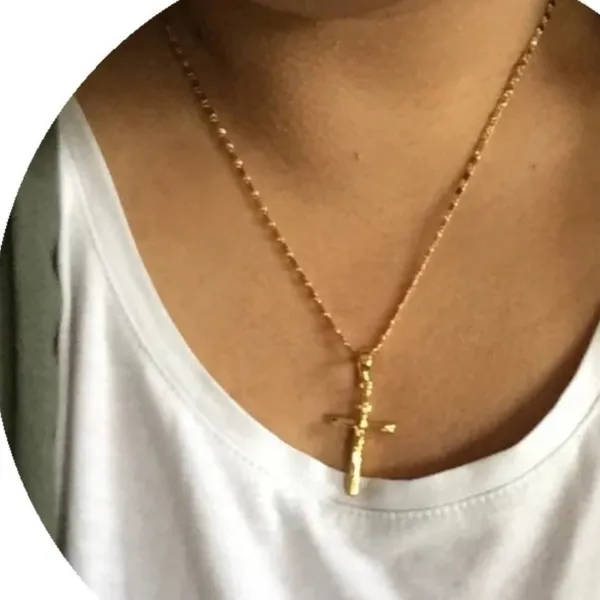 NEW 24k Yellow Gold Vermeil Crucifix Cross Pendant Necklace,‎ 16-18” - Image 13