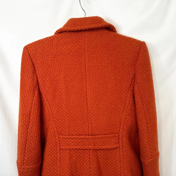 Steve by Searle Small Coat‎ Wool Italy USA Orange Textured Double Breasted VTG C - Image 5