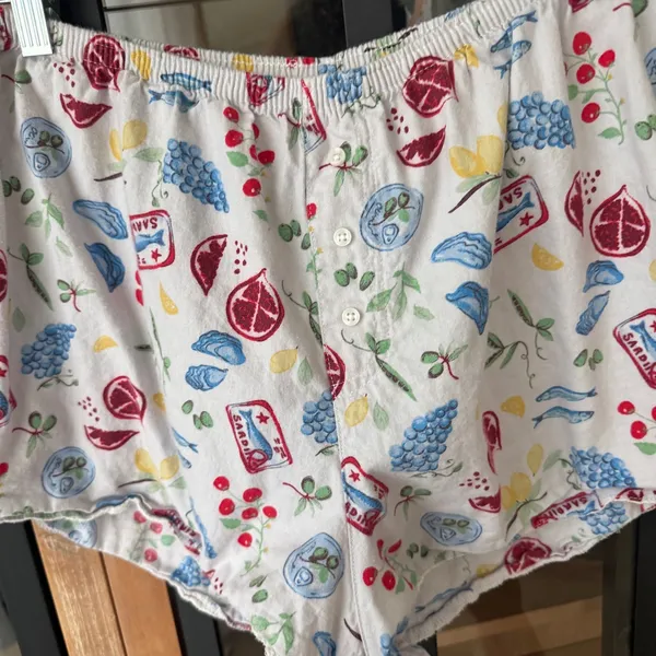 Colsie Fruits boxer shorts pajamas lounge watercolor sardines lemon capri - Image 4