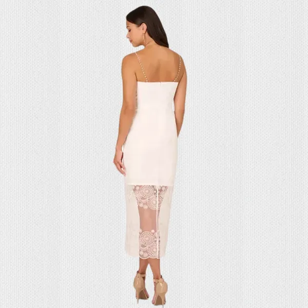 NWT Adrianna Papell Embroidered Beaded-Strap Sheath Dress‎ Sz 8 - Image 2