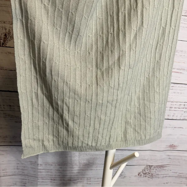 Cable Knit Scarf in Pale Green from Pur by Pur Cashmere Gray - Image 4
