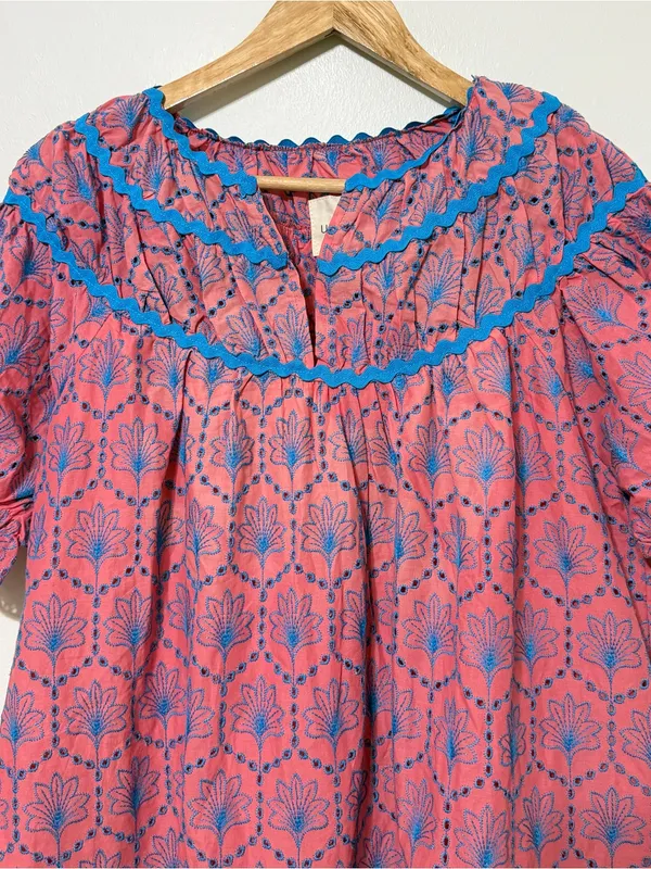 NWT Umgee Floral Embroidered Puff Sleeve Eyelet Dress Size XL NEW - Image 3