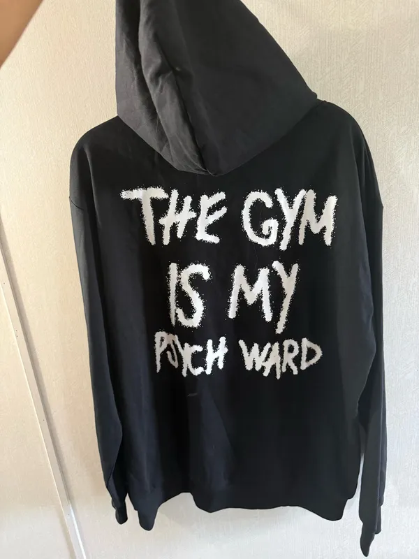 Kill Crew The Gym Is My Psych Ward Hoodie Black Porrada Series L NWT - Image 4