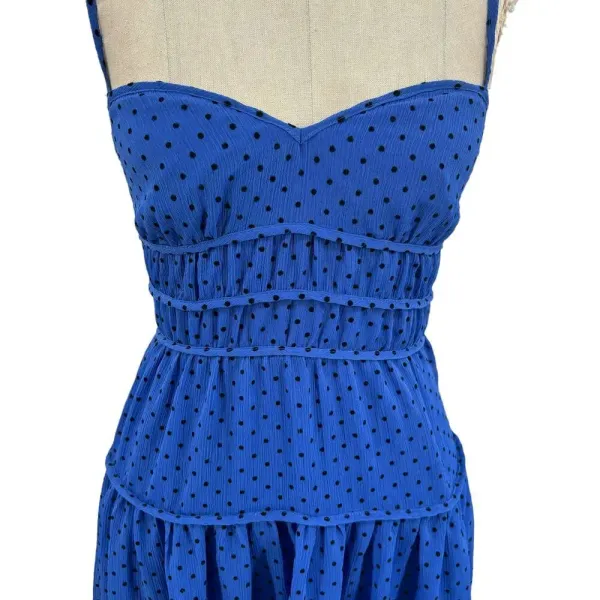 La Maison Talulah Sorrento Midi‎ Dress Azure Blue Polka Dot Size Small - Image 5