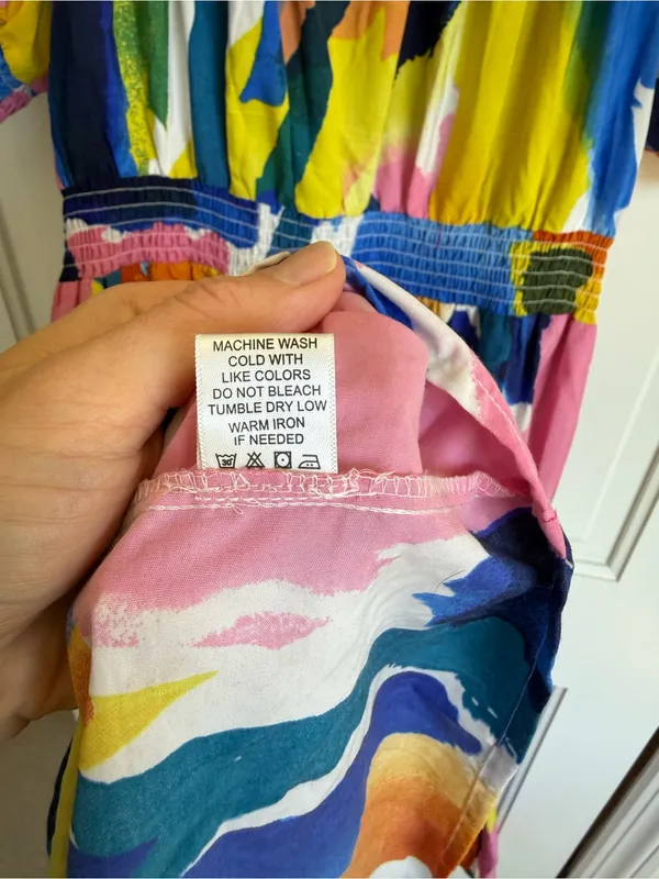 True Destinations Off Shoulder Abstract Print Maxi Dress‎ Medium NWT - Image 5