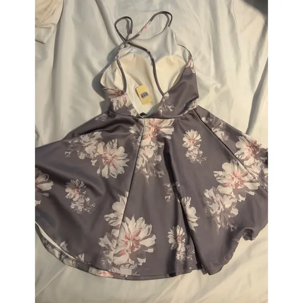 TRAC Skater Dress Floral Mauve Pink‎ Spaghetti Strap NWT Romantic Small - Image 3
