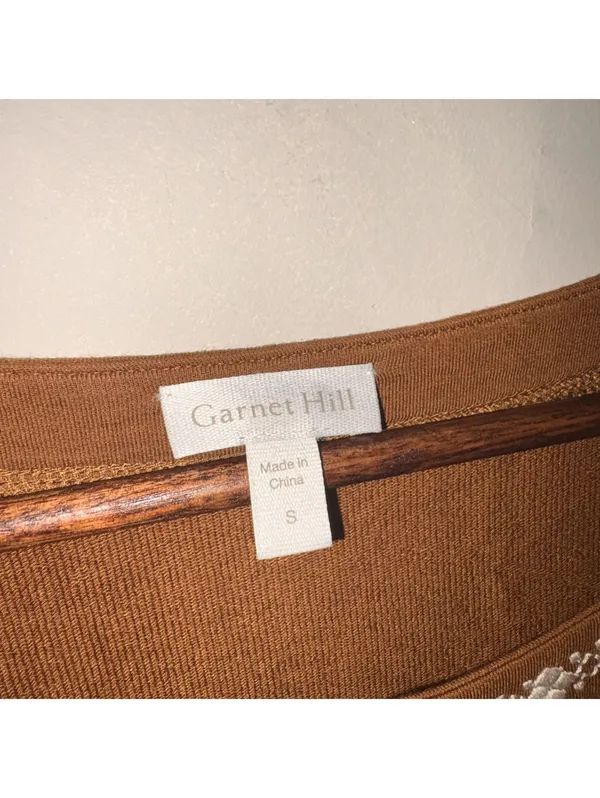Garnet Hill Embroidered Brown Dress - Size Small - Image 5