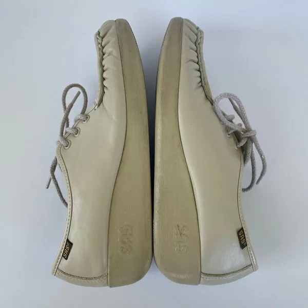 SAS Siesta Shoes Women Size 7 Bone‎ Leather Handsewn Lace Up Oxfords Made in USA - Image 3