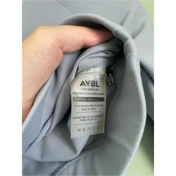 ABYL Seamless Long Sleeve Crop Top Size XS Lilac Thumbholes Gym Workout Active - Image 6