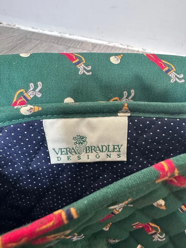 Vintage Vera Bradley Golf Print Quilted Crossbody Bag - Image 6