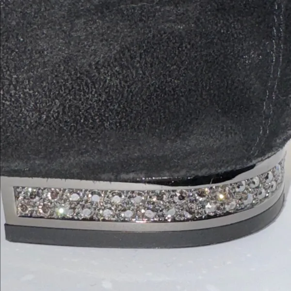 Pedro Garcia Garan Loafers w Swarovski Crystals Black Suede Women’s EU 8 US 8 - Image 5