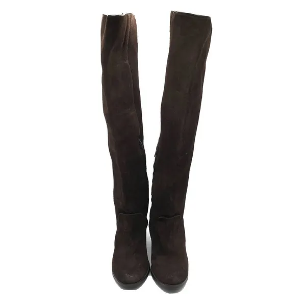 MIA Womens Boots Knee High Block Heel Suede Zipper Brown Size 6 - Image 3