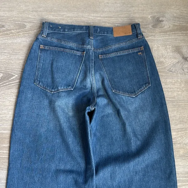 NEW Madewell Baggy Straight Jeans in Dark Worn Indigo Wash 27 - Image 12